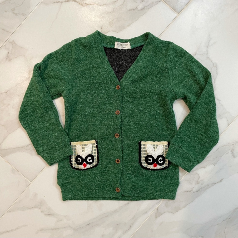 Spectacled Bunny Pocket Cardigan